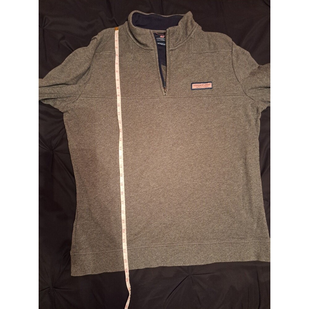 Vineyard Vines Men’s Shep Pullover Sweatshirt Quarter Zip Large Grey - Picture 7 of 10
